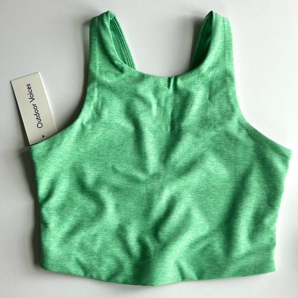🍒NWT Outdoor Voices Venus Crop Top in Jadeite/Green. Size: XS - Picture 3 of 12